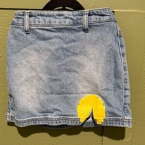 Justice pac man collection Denim Skirt with Yellow Pixel Design